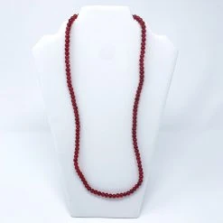 Mardi Gras Spot 27" 8mm Red Glass Bead Necklace (Dozen) Beads