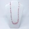 Mardi Gras Spot 27" Red/Clear Glass Beads With Large Clear Beads Glass Necklace (Dozen)