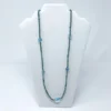 Mardi Gras Spot 27" Green/Blue Glass Bead With Large Clear Beads Glass Necklace (Dozen)