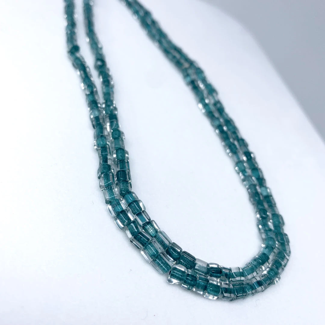 Mardi Gras Spot 27" Teal Single Strand Glass Bead Necklace (Dozen) 4 Mardi Gras Spot 27" Teal Single Strand Glass Bead Necklace (Dozen)