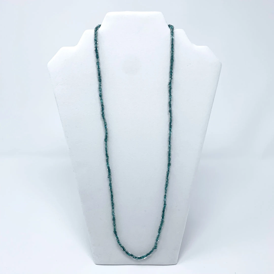 Mardi Gras Spot 27" Teal Single Strand Glass Bead Necklace (Dozen) 3 Mardi Gras Spot 27" Teal Single Strand Glass Bead Necklace (Dozen)