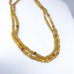 Mardi Gras Spot 27" Matte Golden Yellow Glass Bead Necklace (Dozen) Beads