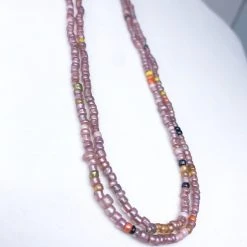 Mardi Gras Spot 27" Matte Mauve Glass Bead Necklace (Dozen) Beads