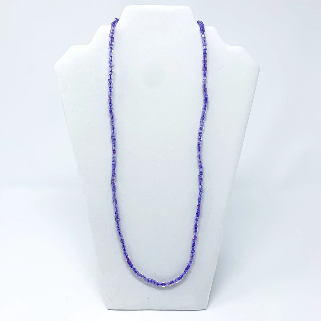 Mardi Gras Spot 27" Purple Single Strand Glass Bead Necklace (Dozen) 3 Mardi Gras Spot 27" Purple Single Strand Glass Bead Necklace (Dozen)