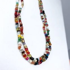 Mardi Gras Spot 27" Warm Brown Multi Color Glass Beads Necklace (Dozen) 5 Mardi Gras Spot 27