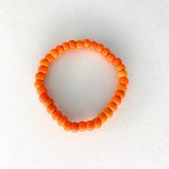 Mardi Gras Spot Beads 7.5" Orange Glass Bead Bracelet (Dozen)