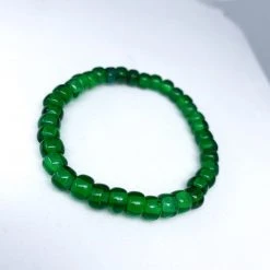 Mardi Gras Spot 7.5" Green Glass Bead Bracelet (Dozen) Beads