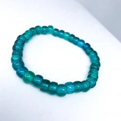 - No Manufacturer - Beads 7.5" Teal Glass Bead Bracelet (Dozen)