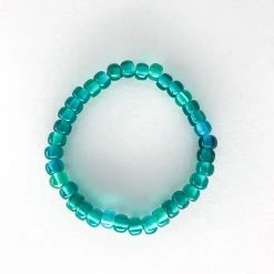 - No Manufacturer - Beads 7.5" Teal Glass Bead Bracelet (Dozen)