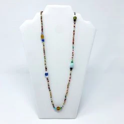 Mardi Gras Spot 27" Multi Color Small And Large Glass Bead Necklace (Dozen)