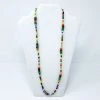 Mardi Gras Spot 27" Orange And Teal Multi Glass Bead Necklace (Dozen) Beads