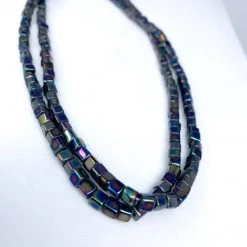 - No Manufacturer - 27" Black Rainbow Opalescent Glass Bead Necklace (Dozen) Beads