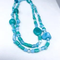 Mardi Gras Spot 27" Turquoise Glass Bead Necklace (Dozen) Beads