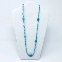 Mardi Gras Spot 27" Turquoise Glass Bead Necklace (Dozen) Beads