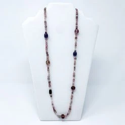 Mardi Gras Spot 27" Light And Dark Purple Glass Bead Necklace (Dozen)