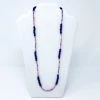 Mardi Gras Spot 27" Blue & Mauve Glass Bead Necklace (Dozen) Beads 1 Mardi Gras Spot 27" Blue & Mauve Glass Bead Necklace (Dozen) Beads