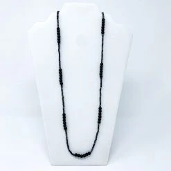 Mardi Gras Spot 27" Black & Grey Glass Bead Necklace (Dozen)