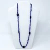 Mardi Gras Spot Beads 27" Bright And Dark Blue Glass Bead Necklace (Dozen)