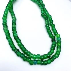 Mardi Gras Spot Beads 27" Green Round Glass Bead Necklace (Dozen) 5 Mardi Gras Spot Beads 27
