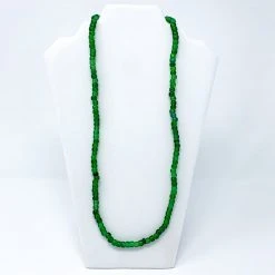 Mardi Gras Spot Beads 27" Green Round Glass Bead Necklace (Dozen)