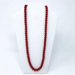 Mardi Gras Spot Beads 27" Red With Specks Glass Bead Necklace (Dozen)