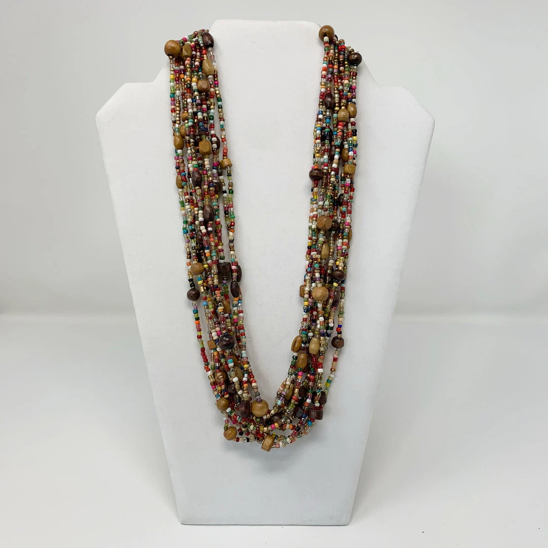 Plush Appeal, LLC 27" Multi Glass & Wood Beads Necklace (Dozen) 3 Plush Appeal, LLC 27" Multi Glass & Wood Beads Necklace (Dozen)