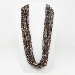 Plush Appeal, LLC 27" Dark Purple Gold Glass Beads Necklace (Dozen)
