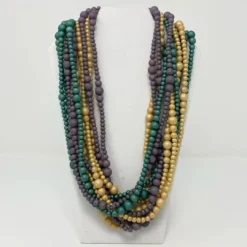 Plush Appeal, LLC 27" Purple, Gold & Green Glass Bead Necklace (Dozen) Beads