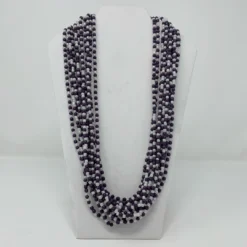 Plush Appeal, LLC 27" Purple White Glass Beads Necklace (Dozen)