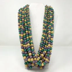 - No Manufacturer - 27" Purple, Gold & Green Glass Bead Necklace (Dozen) Beads