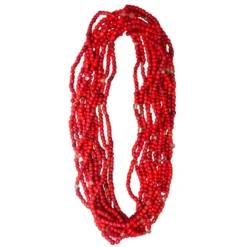 Plush Appeal, LLC Beads 27" Bright Red Glass Bead Necklace (Dozen)