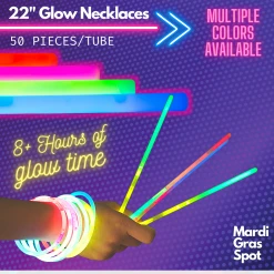 Mardi Gras Spot 22" Yellow Glow Necklace Light-Ups 9 Mardi Gras Spot 22