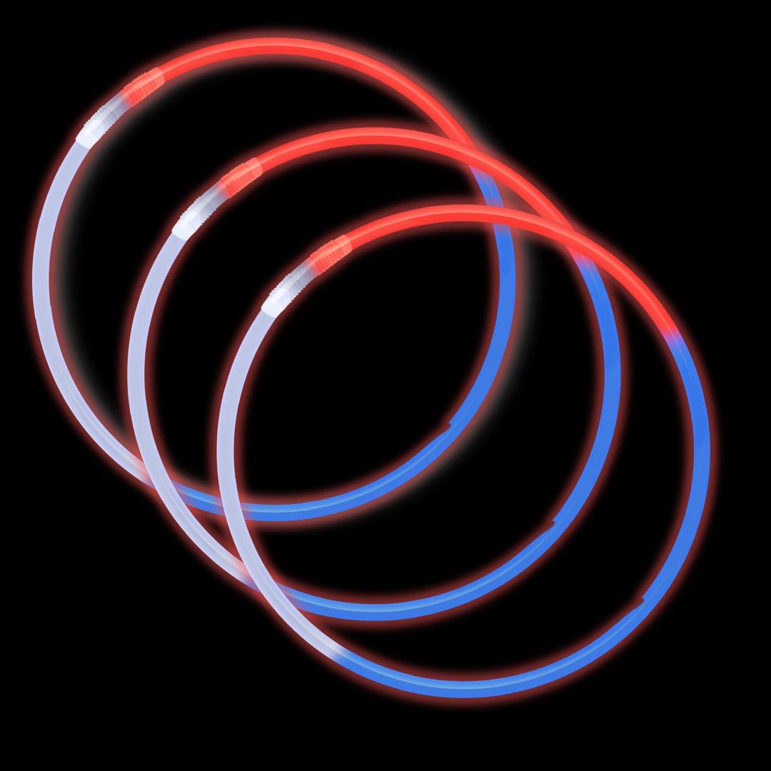 Mardi Gras Spot Light-Ups 22" Red, White And Blue Glow Necklace Mardi Gras Spot Light-Ups 22" Red, White And Blue Glow Necklace