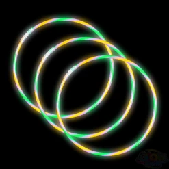 Mardi Gras Spot 22" Swizzle Purple, Green, And Yellow Glow Necklace