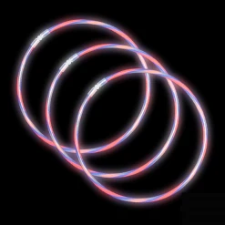 Mardi Gras Spot Light-Ups 22" Swizzle Red, White And Blue Glow Necklace (Tube/50 Pieces)