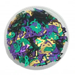 Mardi Gras Spot Party Supplies 1oz Glitter - Purple, Green And Gold Masks 9mm (Each)