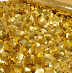 Mardi Gras Spot Embossed Gold & Metallic Gold Petal Paper 30' X 3' (Roll)