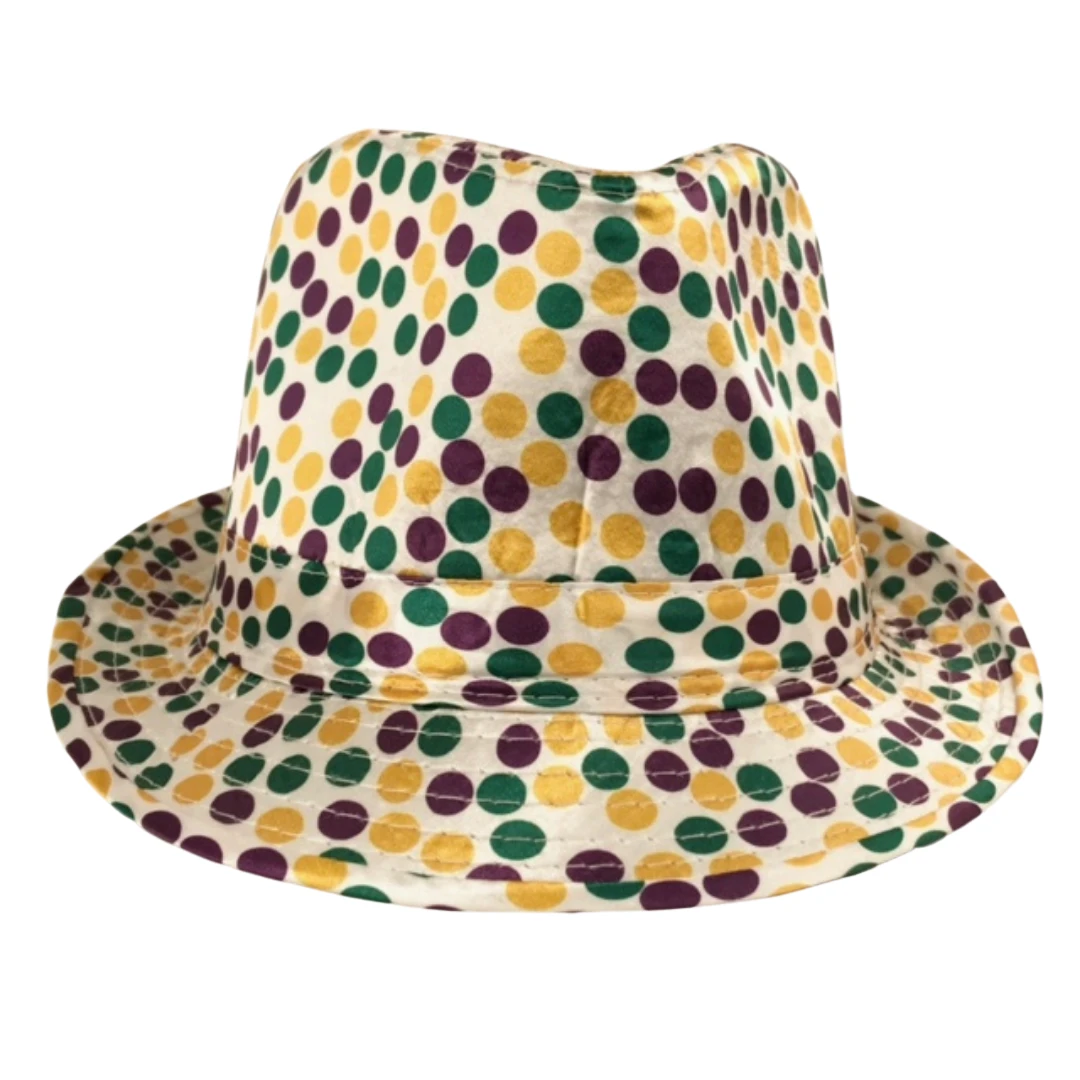 Mardi Gras Spot Purple, Green And Yellow Polka Dot Fedora Hat (Each) Party Supplies Mardi Gras Spot Purple, Green And Yellow Polka Dot Fedora Hat (Each) Party Supplies