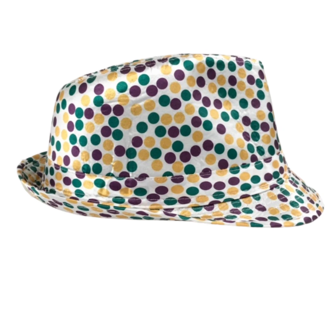 Mardi Gras Spot Purple, Green And Yellow Polka Dot Fedora Hat (Each) Party Supplies Mardi Gras Spot Purple, Green And Yellow Polka Dot Fedora Hat (Each) Party Supplies