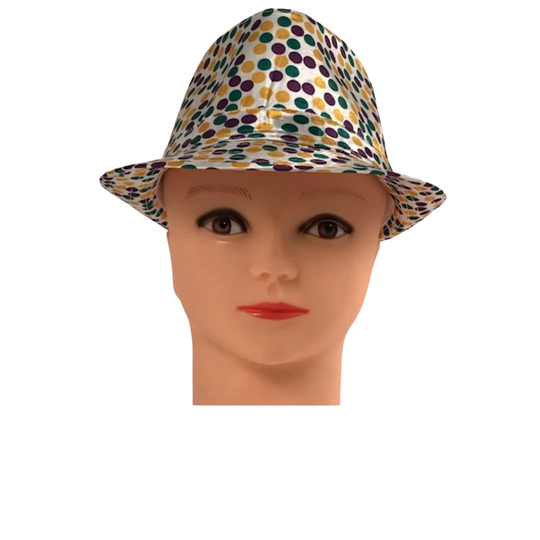Mardi Gras Spot Purple, Green And Yellow Polka Dot Fedora Hat (Each) Party Supplies Mardi Gras Spot Purple, Green And Yellow Polka Dot Fedora Hat (Each) Party Supplies