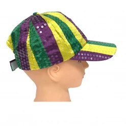 Plush Appeal, LLC Purple, Green And Yellow Sequin Baseball Hat (Each) Party Supplies 6 Plush Appeal, LLC Purple, Green And Yellow Sequin Baseball Hat (Each) Party Supplies