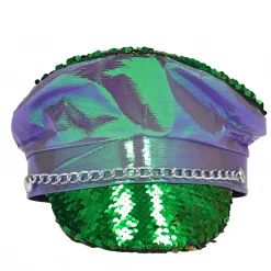 Sale Purple, Green And Gold Magic Sequin Hat (Each) Party Supplies