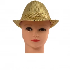 Mardi Gras Spot Gold Sequin Fedora Hat (Each)