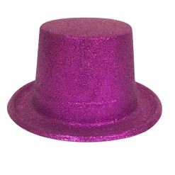Mardi Gras Spot Party Supplies Purple Glittered Top Hat (Each)