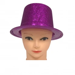 Mardi Gras Spot Party Supplies Purple Glittered Top Hat (Each)