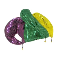 Plush Appeal, LLC Large Purple, Green And Gold Sequin Jester Hat (Each) Party Supplies
