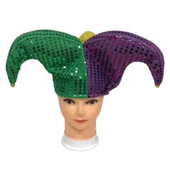 Plush Appeal, LLC Large Purple, Green And Gold Sequin Jester Hat (Each) Party Supplies