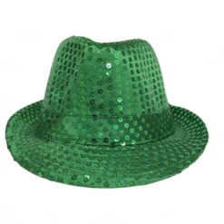 Mardi Gras Spot Green Sequin Fedora (Each) Party Supplies