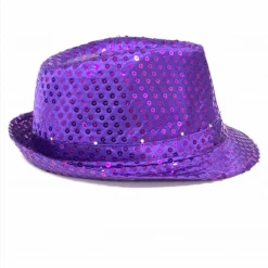 Mardi Gras Spot Purple LED Fedora With 14 White Lights (Each) Light-Ups 6 Mardi Gras Spot Purple LED Fedora With 14 White Lights (Each) Light-Ups
