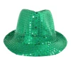 Mardi Gras Spot Green LED Fedora With 14 White Lights (Each) 1 Mardi Gras Spot Green LED Fedora With 14 White Lights (Each)